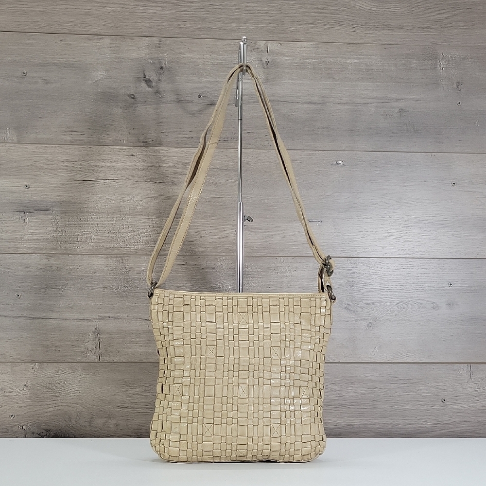 Vilenca Holland for Anthropologie Beige Woven Crossbody Shoulder Bag